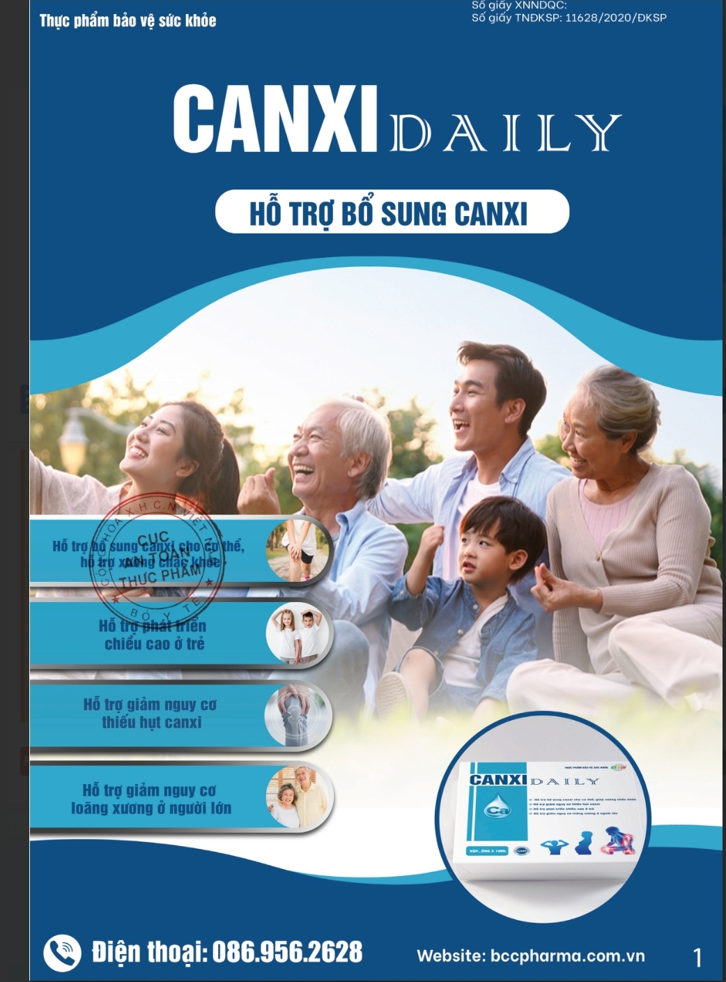 CANXI DAILY – NANO CANXI HỮU CƠ CHO HỆ XƯƠNG CHẮC KHỎE ( hộp 20 ống 10ml )